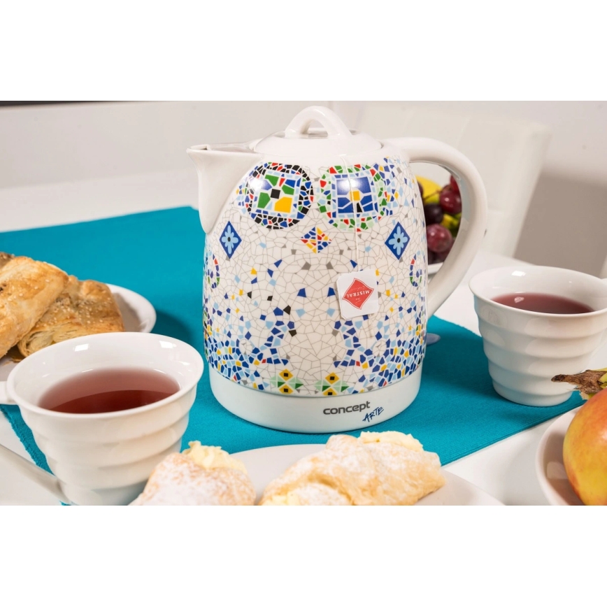 Concept RK0020 - Električni kuhalnik vode 1,5 l 1350W/230V večbarven/keramičen