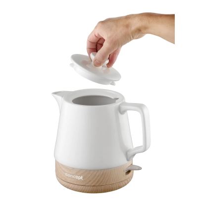 Concept RK0060 - Električni kuhalnik vode 1 l 1000W/230V bela/keramika