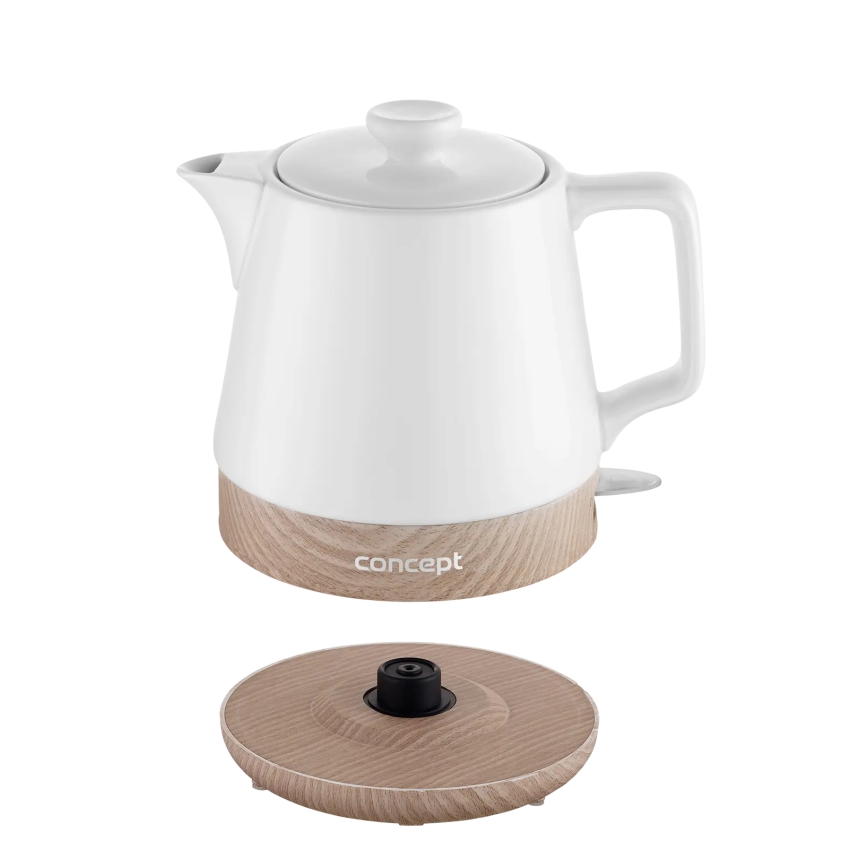 Concept RK0060 - Električni kuhalnik vode 1 l 1000W/230V bela/keramika