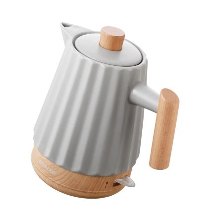 Concept RK0091 - Električni čajnik 1,5 l 1500W/230V svetlo siva/lesni dekor/keramika