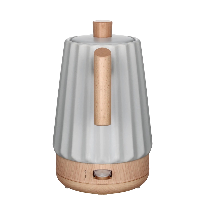Concept RK0091 - Električni čajnik 1,5 l 1500W/230V svetlo siva/lesni dekor/keramika