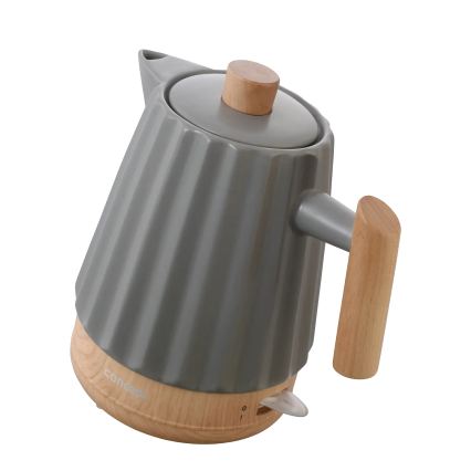 Concept RK0092 - Električni kuhalnik vode 1,5 l 1500W/230V temno siva/lesni dekor/keramika