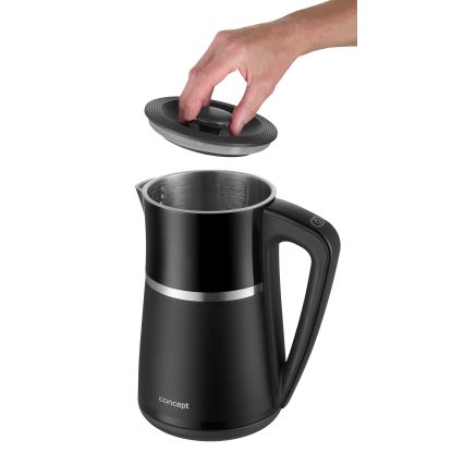 Concept RK3100 - Električni čajnik z nastavljivo regulacijo temperature 1,7 l 2200W/230V črn