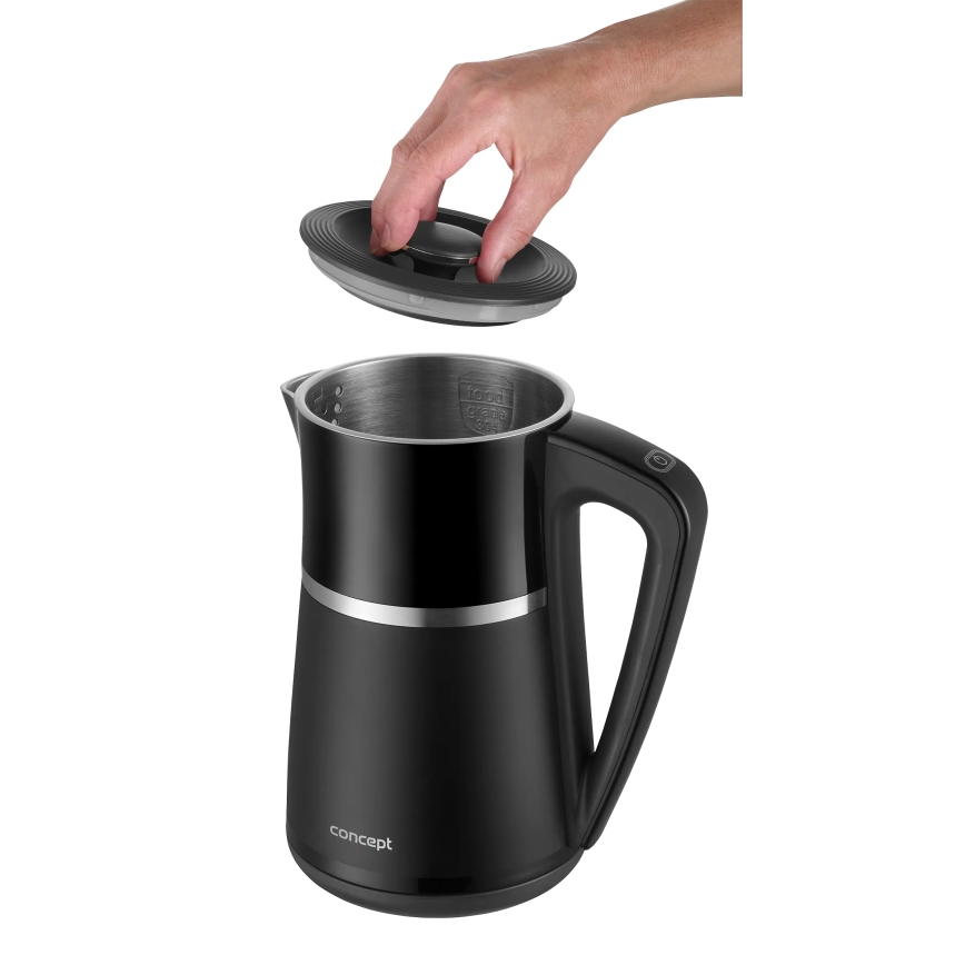 Concept RK3100 - Električni čajnik z nastavljivo regulacijo temperature 1,7 l 2200W/230V črn