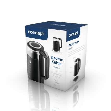 Concept RK4100 - Hiter električni kuhalnik vode s termoregulacijo 1,7 l 2200W/230V črn