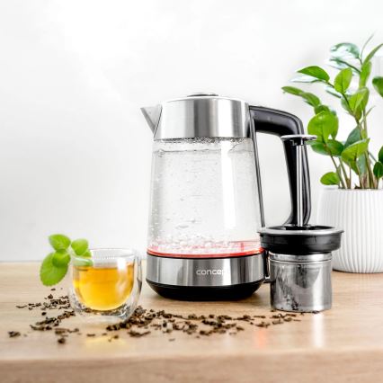 Concept RK4190 - Električni kuhalnik vode s termoregulacijo in filtrom 1,7 l 2200W/230V iz nerjavečega jekla