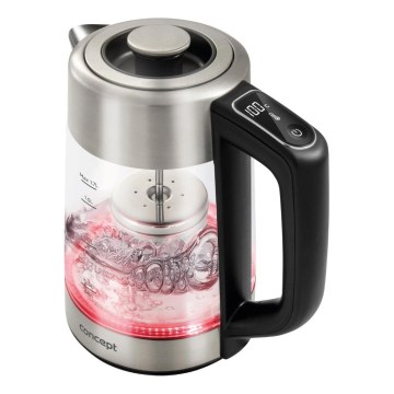 Concept RK4190 - Električni kuhalnik vode s termoregulacijo in filtrom 1,7 l 2200W/230V iz nerjavečega jekla