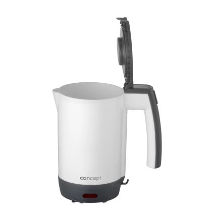 Concept RK7030 - Potovalni električni kuhalnik vode 0,5 l 1080W/230V siva/bela + 2 skodelici
