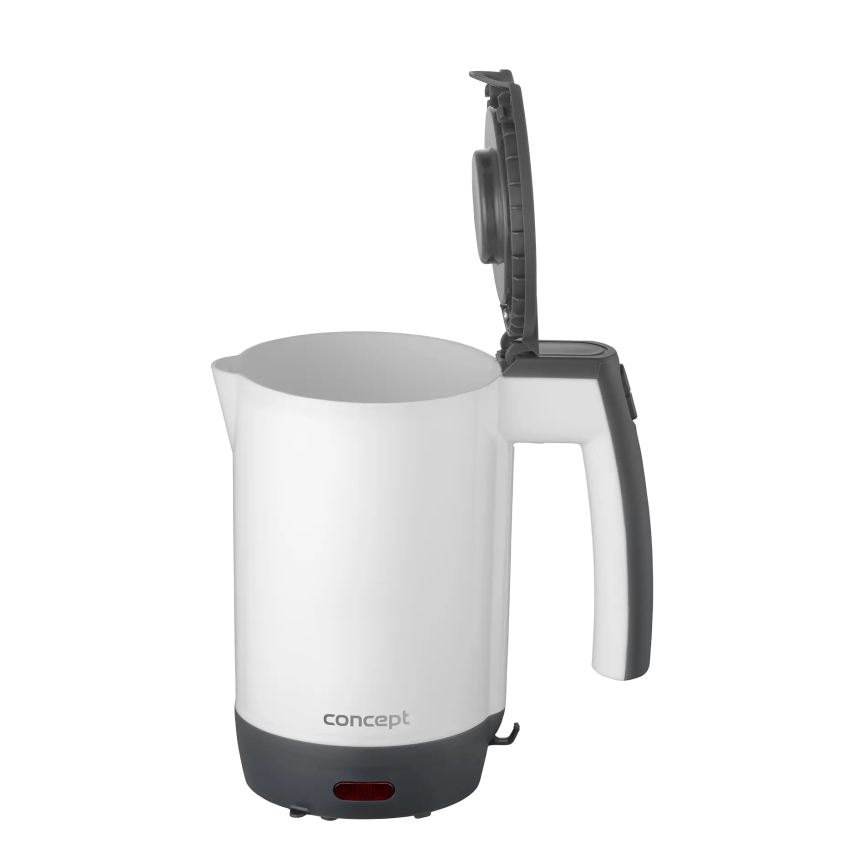 Concept RK7030 - Potovalni električni kuhalnik vode 0,5 l 1080W/230V siva/bela + 2 skodelici