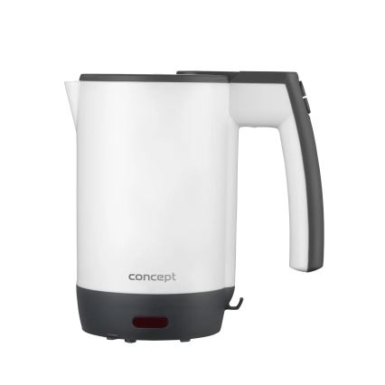 Concept RK7030 - Potovalni električni kuhalnik vode 0,5 l 1080W/230V siva/bela + 2 skodelici