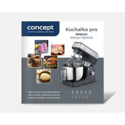 Concept RM6010 - Planetarni kuhinjski robot DOUGH EXPERT 1900W/230V antracit/nerjavno jeklo