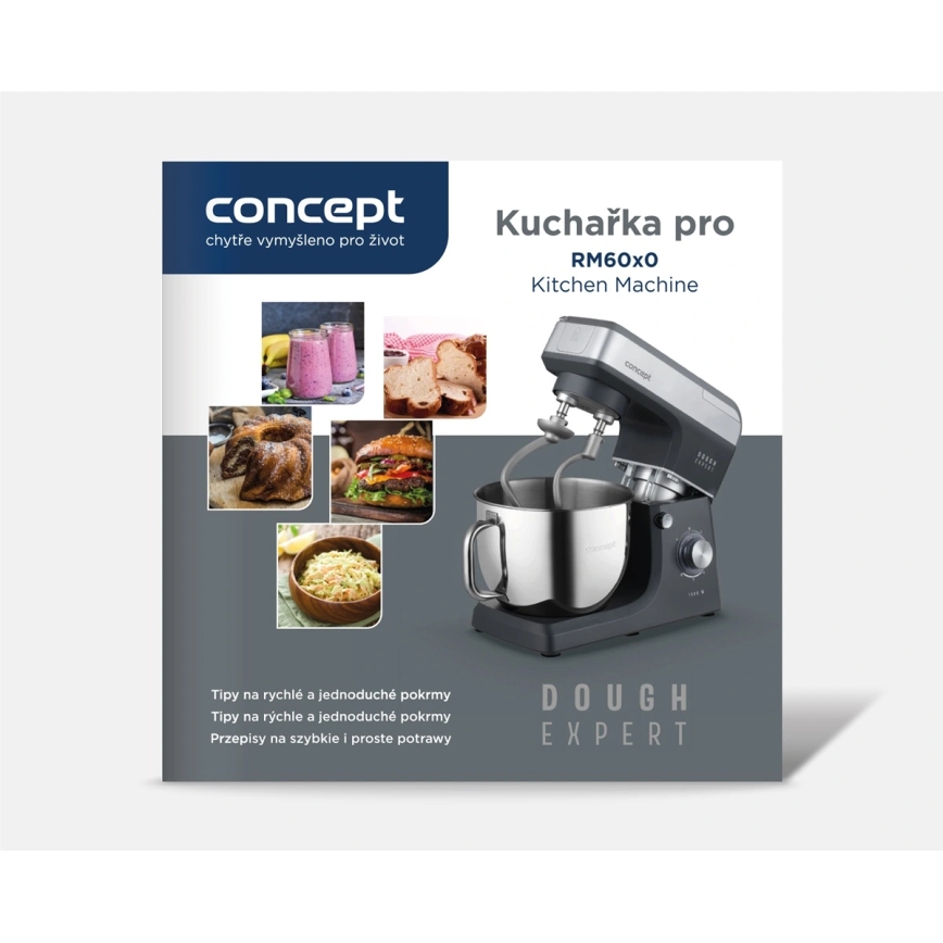 Concept RM6010 - Planetarni kuhinjski robot DOUGH EXPERT 1900W/230V antracit/nerjavno jeklo