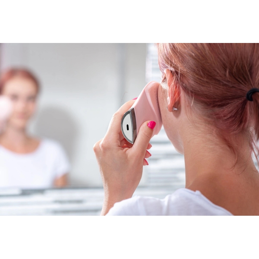 Concept SK9102 - Čistilna ščetka za obraz SONIVIBE 2W/5V 250 mAh IPX7 rožnata