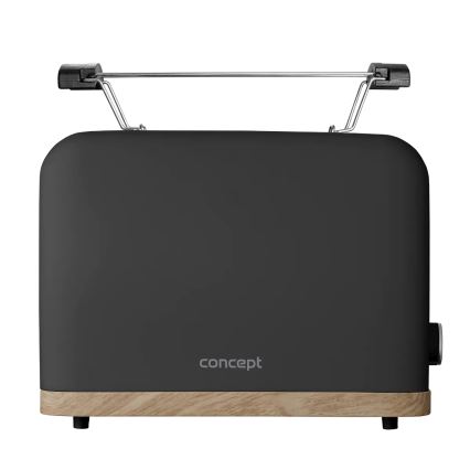 Concept TE2016 - opekač kruha z dvema režama in segrevalnim roštom 930W/230V črn