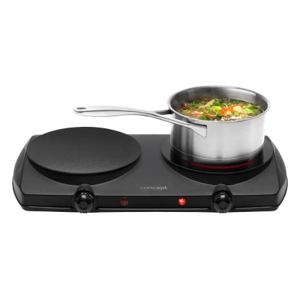 Concept VE3060 - Dvojna kuhalna plošča 2500 W/230 V črna