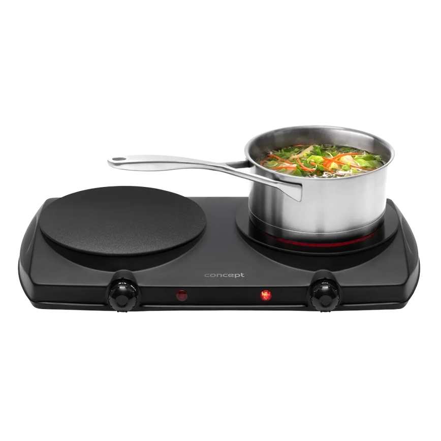 Concept VE3060 - Dvojna kuhalna plošča 2500 W/230 V črna