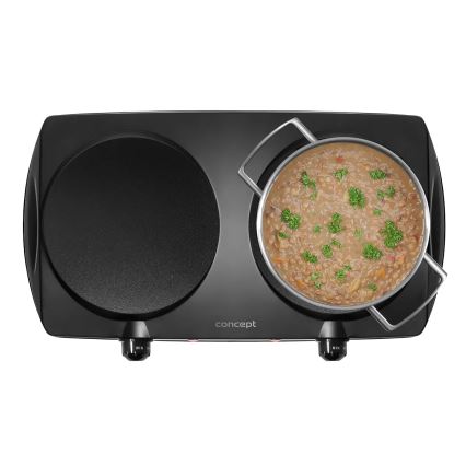 Concept VE3060 - Dvojna kuhalna plošča 2500 W/230 V črna