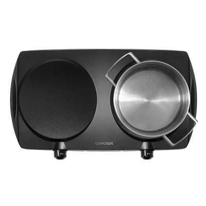 Concept VE3060 - Dvojna kuhalna plošča 2500 W/230 V črna