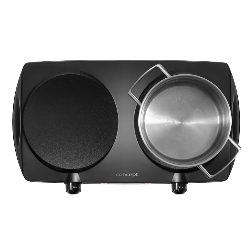 Concept VE3060 - Dvojna kuhalna plošča 2500 W/230 V črna