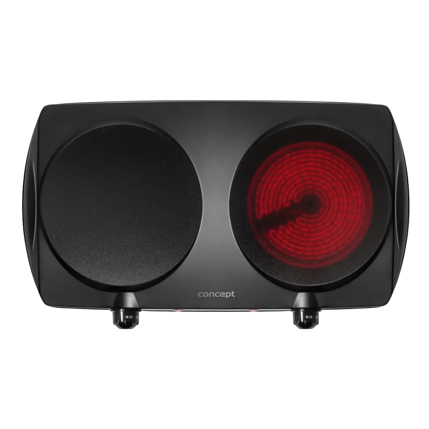 Concept VE3060 - Dvojna kuhalna plošča 2500 W/230 V črna