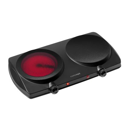 Concept VE3060 - Dvojna kuhalna plošča 2500 W/230 V črna