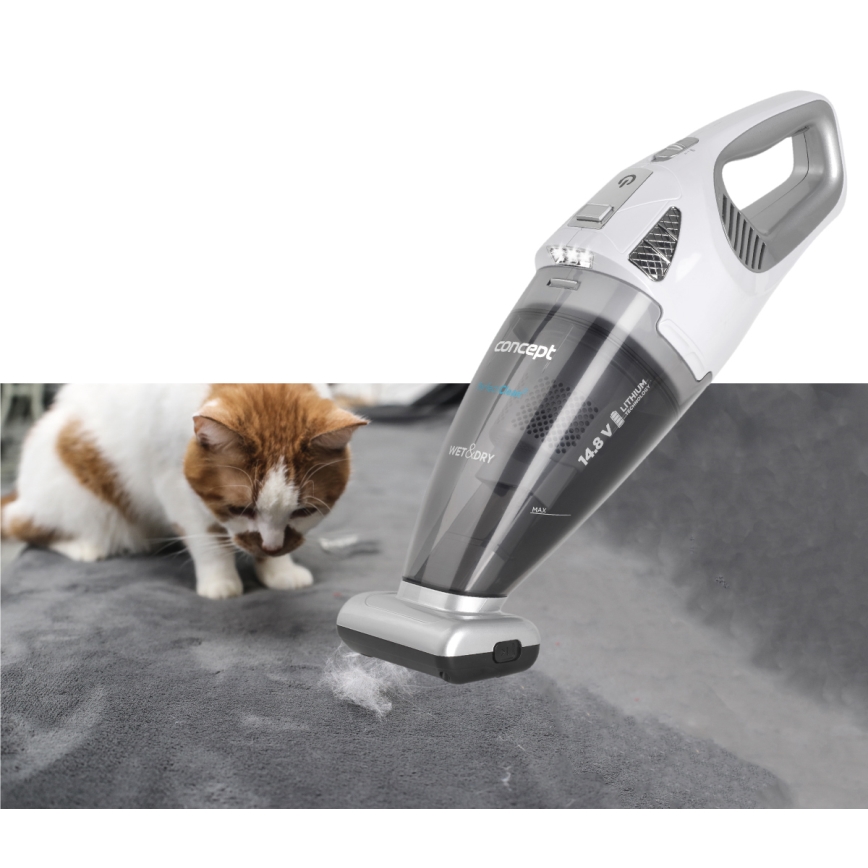 Concept VP4370 - Ročni sesalnik WET & DRY PERFECT CLEAN 90W/14,8V 2200 mAh bela