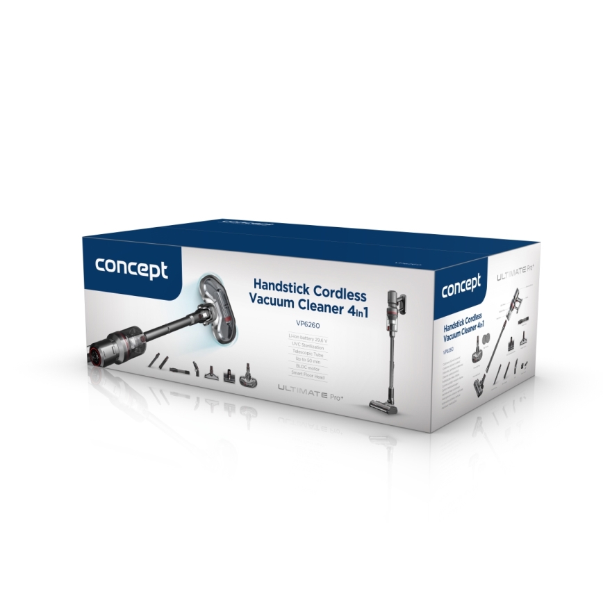Concept VP6260 - Palični sesalnik 4v1 ULTIMATE PRO+ 500W/29,6V 2200 mAh črna