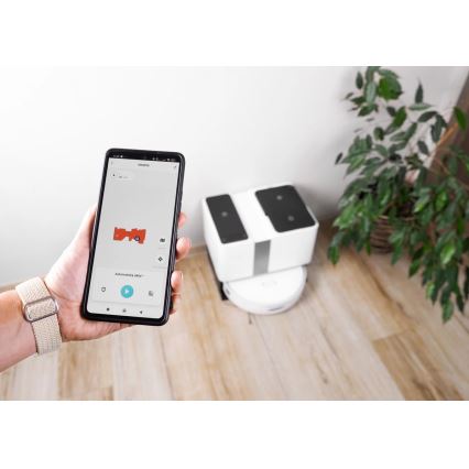 Concept VR4050 - Pametni robotski sesalnik z mopom 2 v 1 OPTIMUS AQUA PRO LASER 3D 600W/230V 5200 mAh Wi-Fi bela