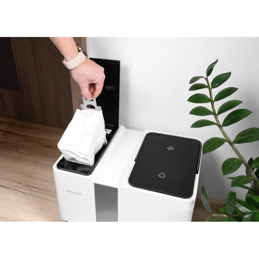 Concept VR4050 - Pametni robotski sesalnik z mopom 2 v 1 OPTIMUS AQUA PRO LASER 3D 600W/230V 5200 mAh Wi-Fi bela