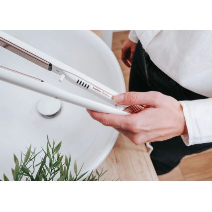 Concept VZ2110 - Ravnalnik za lase GLAM STYLE 48W/230V bela/rožnato zlata