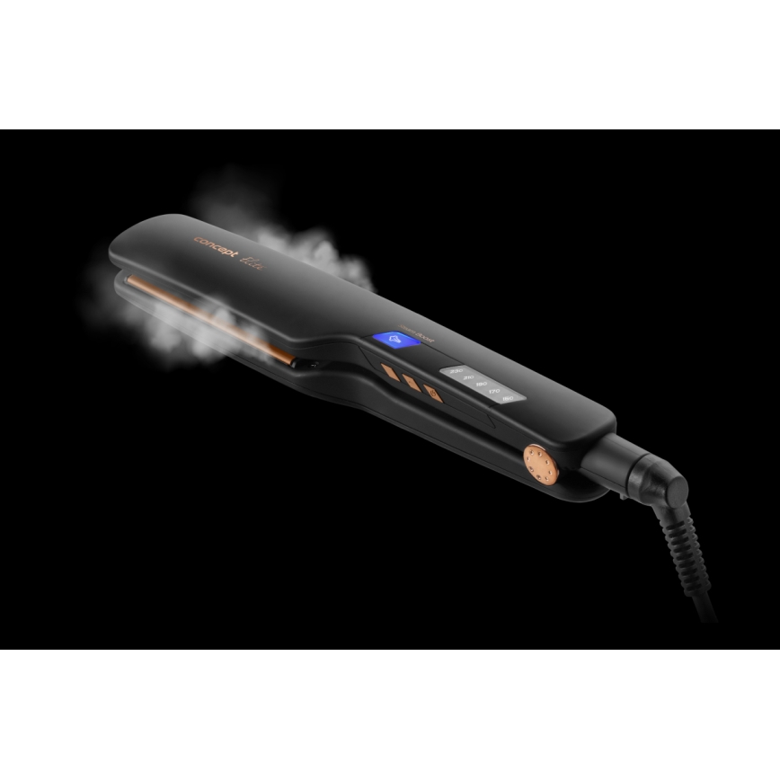 Concept VZ6010 - Parni likalnik las z LED zaslonom ELITE STEAM BOOST 54W/230V črna