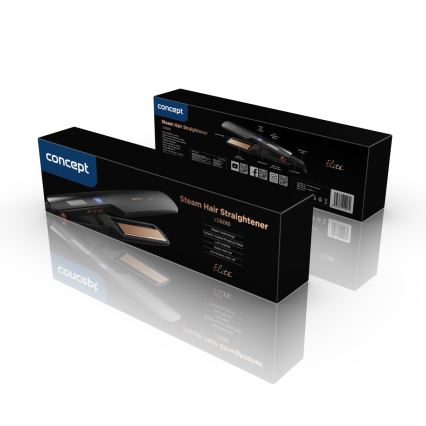 Concept VZ6010 - Parni likalnik las z LED zaslonom ELITE STEAM BOOST 54W/230V črna