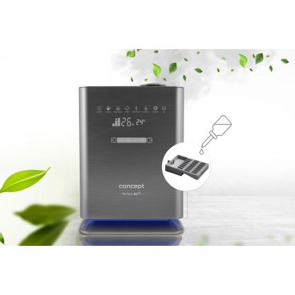 Concept ZV2021 - Vlažilec zraka z aroma difuzorjem PERFECT AIR SMART 4,6 l 110W/230V Wi‑Fi antracit + daljinski upravljalnik