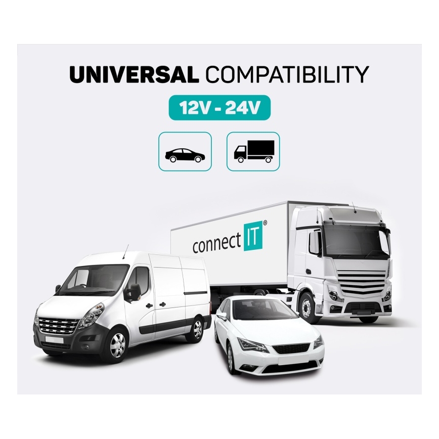CONNECT IT CCC-8600-BK - FM oddajnik za avto s prostoročno funkcijo črna