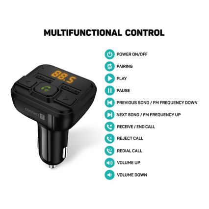 CONNECT IT CCC-8600-BK - FM oddajnik za avto s prostoročno funkcijo črna
