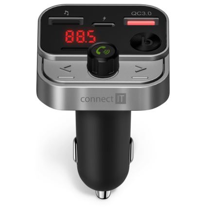CONNECT IT CCC-8900-AN - FM oddajnik za avto s funkcijo prostoročnega telefoniranja, črno/srebrna