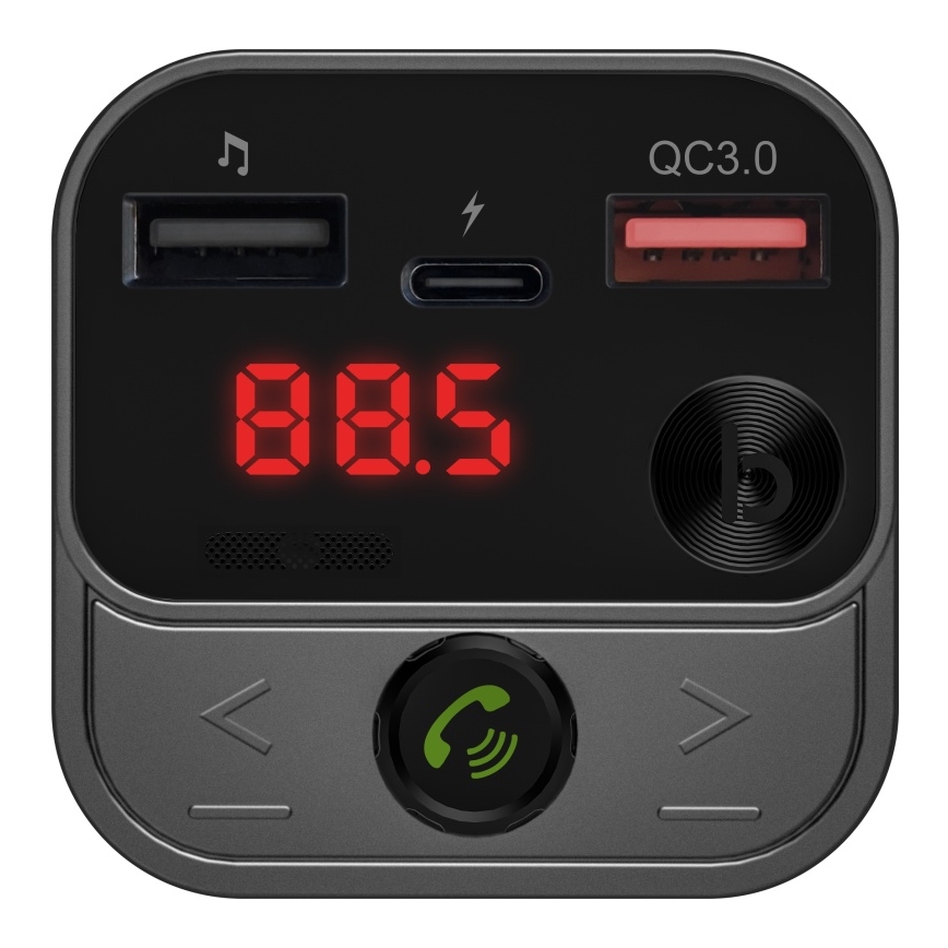 CONNECT IT CCC-8900-AN - FM oddajnik za avto s funkcijo prostoročnega telefoniranja, črno/srebrna