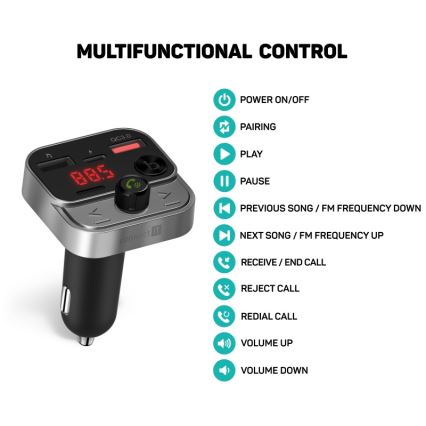 CONNECT IT CCC-8900-AN - FM oddajnik za avto s prostoročno funkcijo črna/srebrna