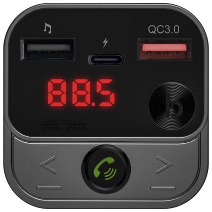 CONNECT IT CCC-8900-AN - FM oddajnik za avto s prostoročno funkcijo črna/srebrna