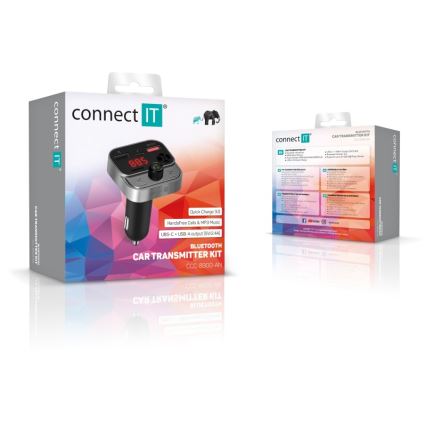 CONNECT IT CCC-8900-AN - FM oddajnik za avto s prostoročno funkcijo črna/srebrna
