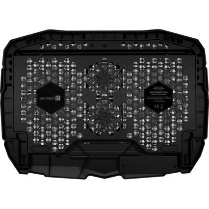 CONNECT IT CCP-2200-BK - Hladilna podloga za prenosnik 4x ventilator 2xUSB črna//modra