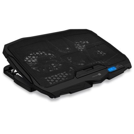 CONNECT IT CCP-2200-BK - Hladilna podloga za prenosnik 4x ventilator 2xUSB črna//modra