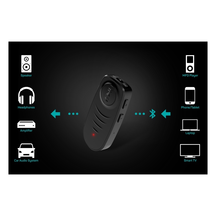 CONNECT IT CFF-4050-BK - Bluetooth audio sprejemnik AUX 110 mAh