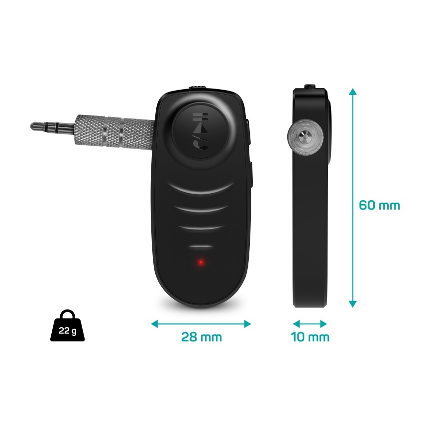 CONNECT IT CFF-4050-BK - Bluetooth audio sprejemnik AUX 110 mAh