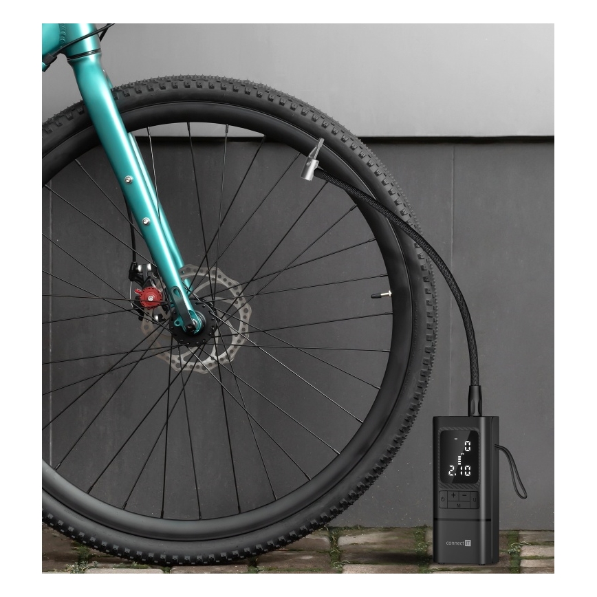 CONNECT IT CFF-4500-BK - Digitalni žepni kompresor AirFlow 80W/6000 mAh črn