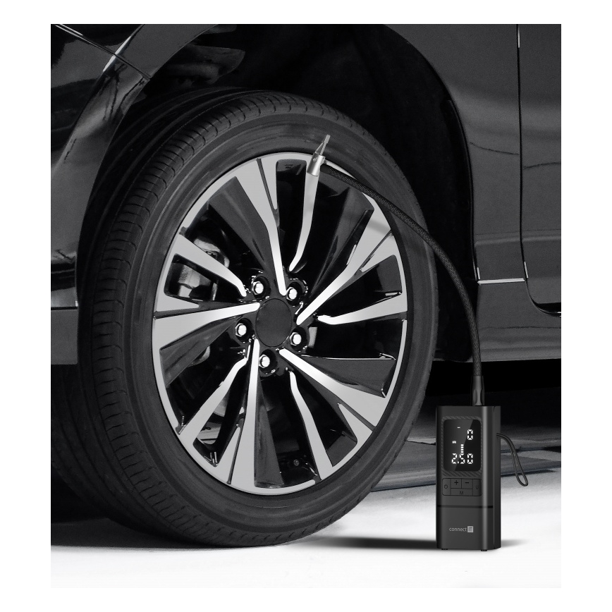 CONNECT IT CFF-4500-BK - Digitalni žepni kompresor AirFlow 80W/6000 mAh črn