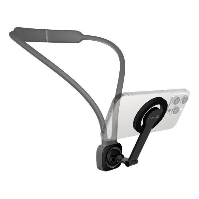 CONNECT IT CFF-6020-GY - Fleksibilen magnetni nosilec za telefon MagSafe za okoli vratu
