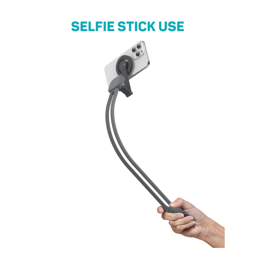 CONNECT IT CFF-6020-GY - Fleksibilen magnetni nosilec za telefon MagSafe za okoli vratu