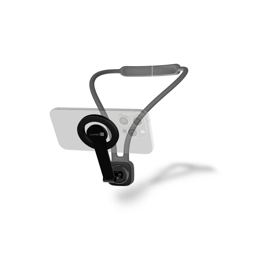 CONNECT IT CFF-6020-GY - Fleksibilen magnetni nosilec za telefon MagSafe za okoli vratu