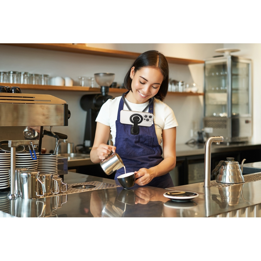 CONNECT IT CFF-6020-GY - Fleksibilen magnetni nosilec za telefon MagSafe za okoli vratu